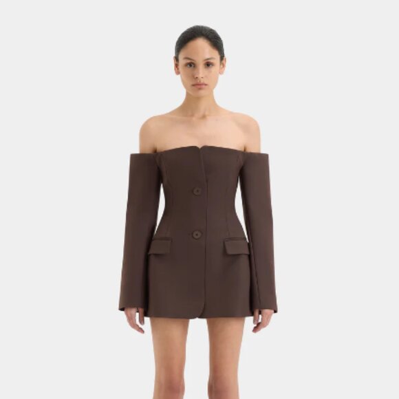 Sir Australia - Sandrine Tailored Mini Dress - Chocolate - Size 4 (US 12) - Picture 1 of 2